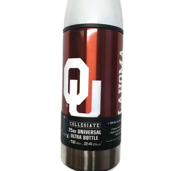 NCAA Oklahoma Sooners Universal Ultra Water Drink Bottle Stainless Steel 25oz - Picture 2 of 5